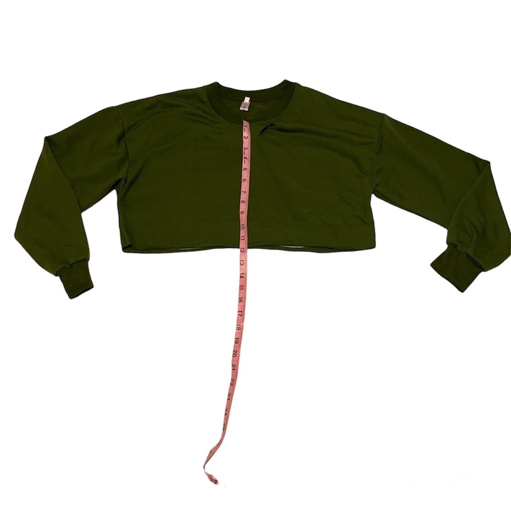 Green Destroyed Crop Top